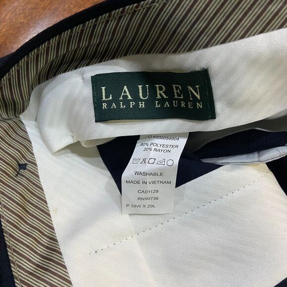 Lauren Ralph Lauren Casual Dress Navy Blue Pants Poly Rayon Blend Men's 38 x 29 - Picture 5 of 8